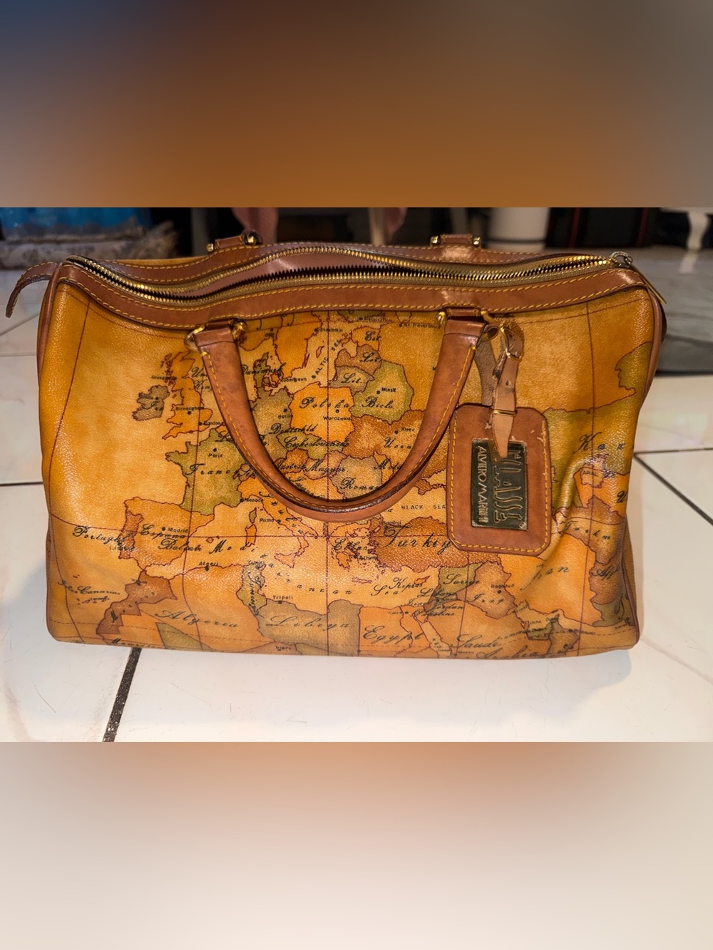 Alviero Martini 1ª Classe Geo Classic Large Boston Bag